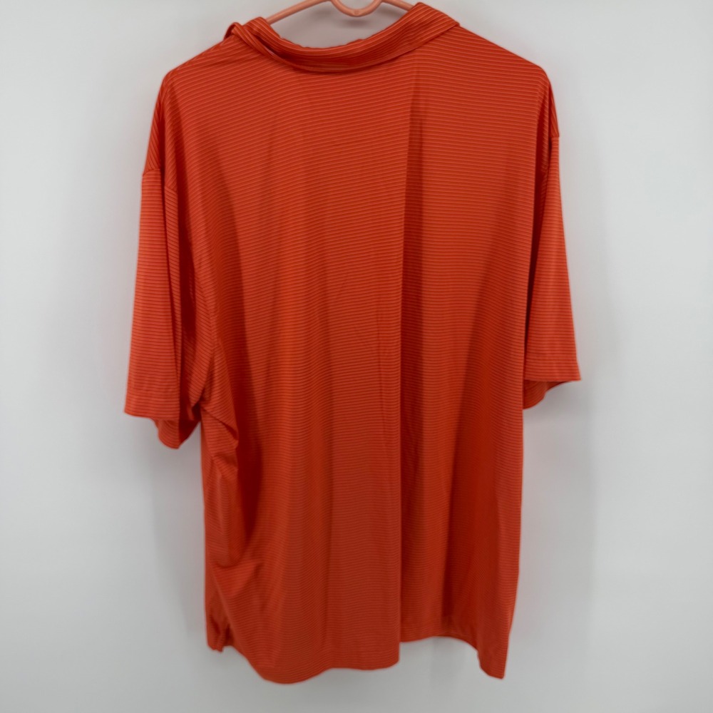 Cutter & Buck Mens Orange Striped CB DryTec Golf Polo Shirt XXL 2XL Short Sleeve - Picture 3 of 3